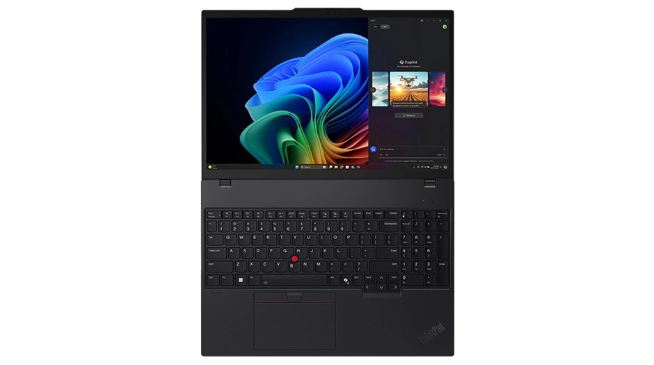 Lenovo ThinkPad T16 Gen 4 (16" Intel) laptop – front view, lid open with Windows Hello sign-in screen on the display 
