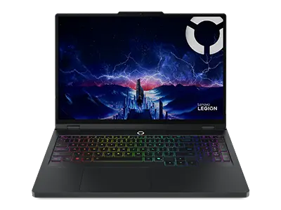 Vue avant du Legion Pro 5i Gen 10, conçu pour des sessions de gaming hautes performances avec un clavier taille standard.