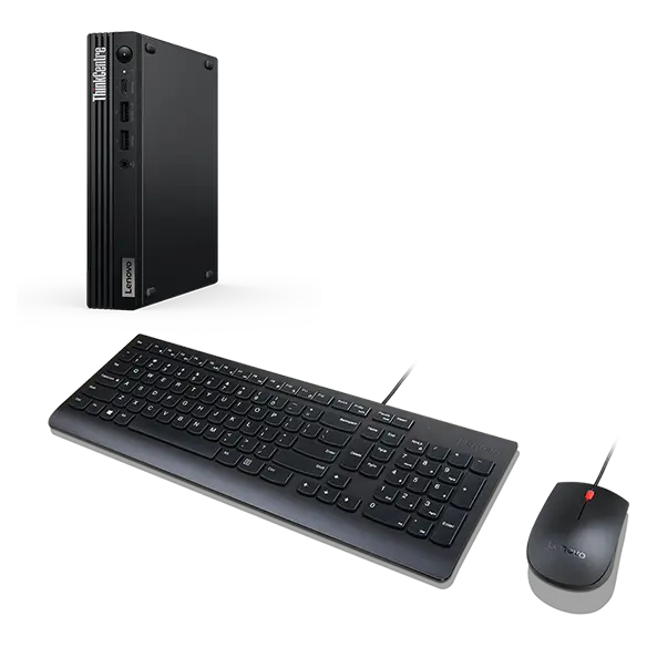 Lenovo ThinkCentre M70q G5 (i5-14500T 16G 512G W11Pro) + Wired Keyboard and Mouse Processador Intel® Core™ i5-14500T vPro® de 14ª geração (núcleos de eficiência de até 3,40 GHz núcleos de desempenho de até 4,80 GHz)/Windows 11 Pro/512 GB SSD  TLC Opal