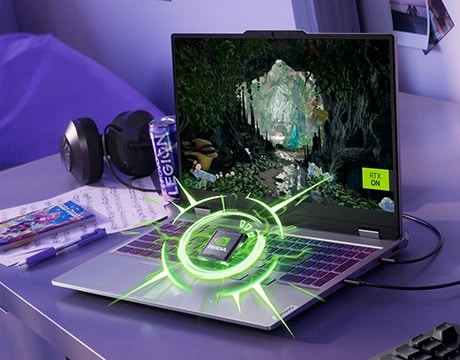 Showcases real-time ray tracing with NVIDIA RTX graphics on the LOQ 15IRX10.