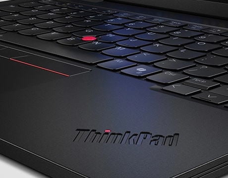 The ThinkPad ID is found on the lower right corner of the keyboard, clearly indicating reliability & durability on the Lenovo ThinkPad T14s 2-in-1 laptop.