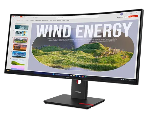 ThinkVision T34WD-40 34" WQHD 曲面 USB-C 擴充基座顯示器