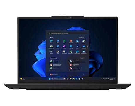 Front view of Lenovo ThinkPad E14 Gen 7 (14” Intel) laptop boasting its vibrant 14 inch screen with acute color accuracy & clarity that’s avilable in all display options.