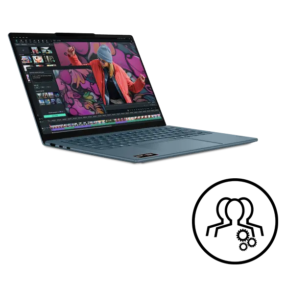 Lenovo Yoga Slim 7 14 R7-32GB-1TB +3 Jahre Premium Care AMD Ryzen AI 7 350 Prozessor 2,00 GHz bis zu 5,00 GHz, Windows 11 Home 64, 1 TB SSD M.2 2242 PCIe 4.0 TLC, 14 Inch, Tidal Teal