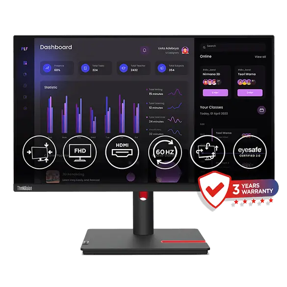 ThinkVision T24i-30 60.45cms (23.8) Monitor | 63CFMARXIN