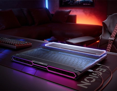 Breakaway view of the battery on the Lenovo Legion Pro 7 Gen 10 (16” AMD). מחשב נייד Legion Pro 7 16AFR10H 83RU001RIV מבית Lenovo