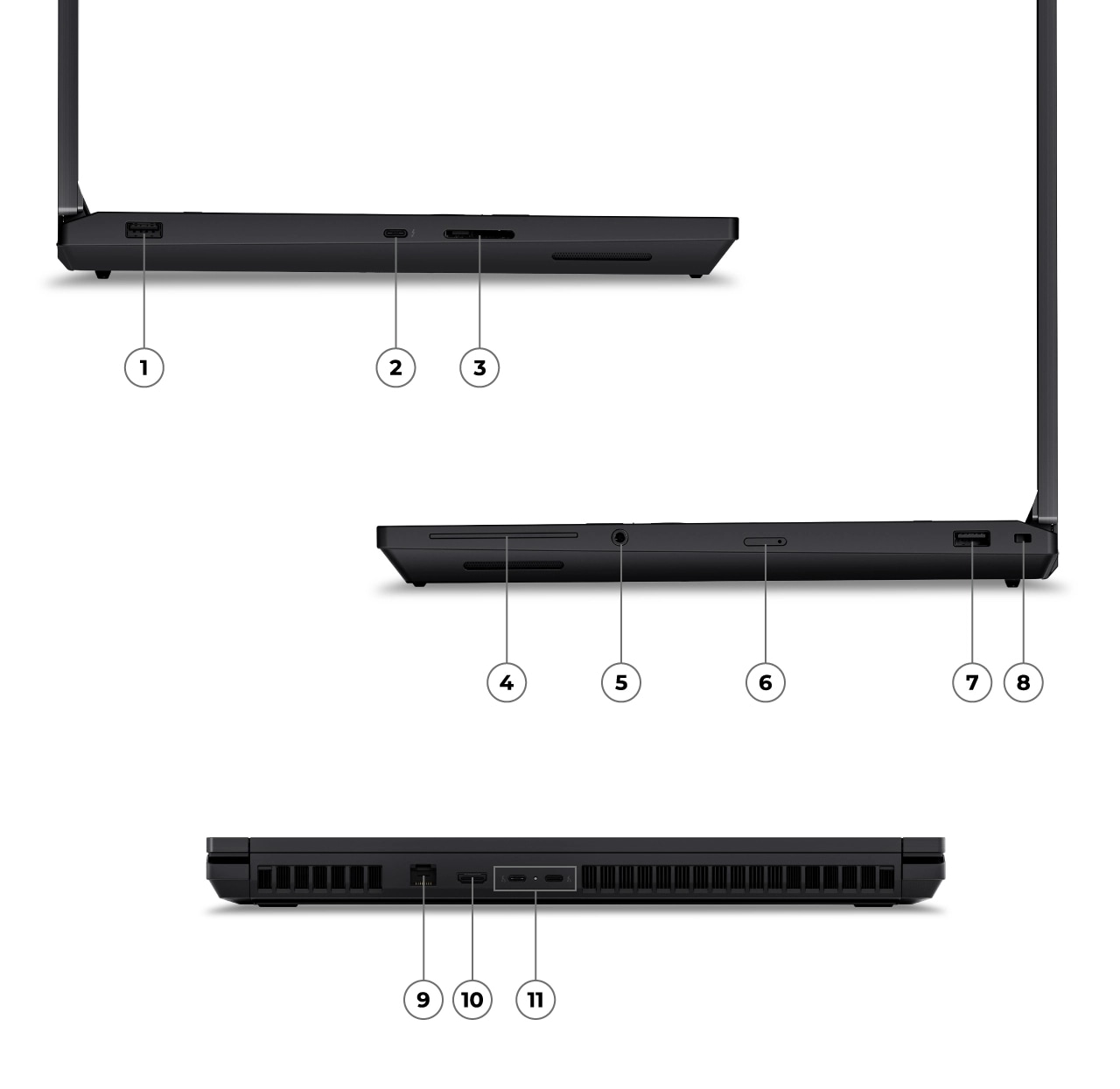 O gamă largă de porturi la nivel de desktop face ca stația de lucru mobilă Lenovo ThinkPad P16 Gen 3 să fie perfectă pentru multitasking.
