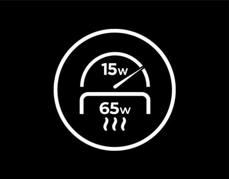 Power icon showing 65W with a 15W boost מחשב נייד LOQ&nbsp;15ARP10E 83S0005HIV&nbsp;מבית&nbsp;Lenovo