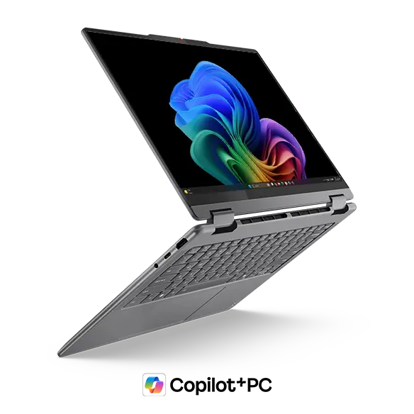 Le Yoga 7i 2 en 1 Gen 10 (14" Intel) ouvert à 240 degrés, montrant l’écran et le clavier.
