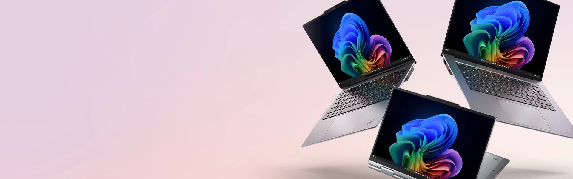 Angle views of the ThinkPad X1 2-in-1 and the ThinkPad X9 laptop. 