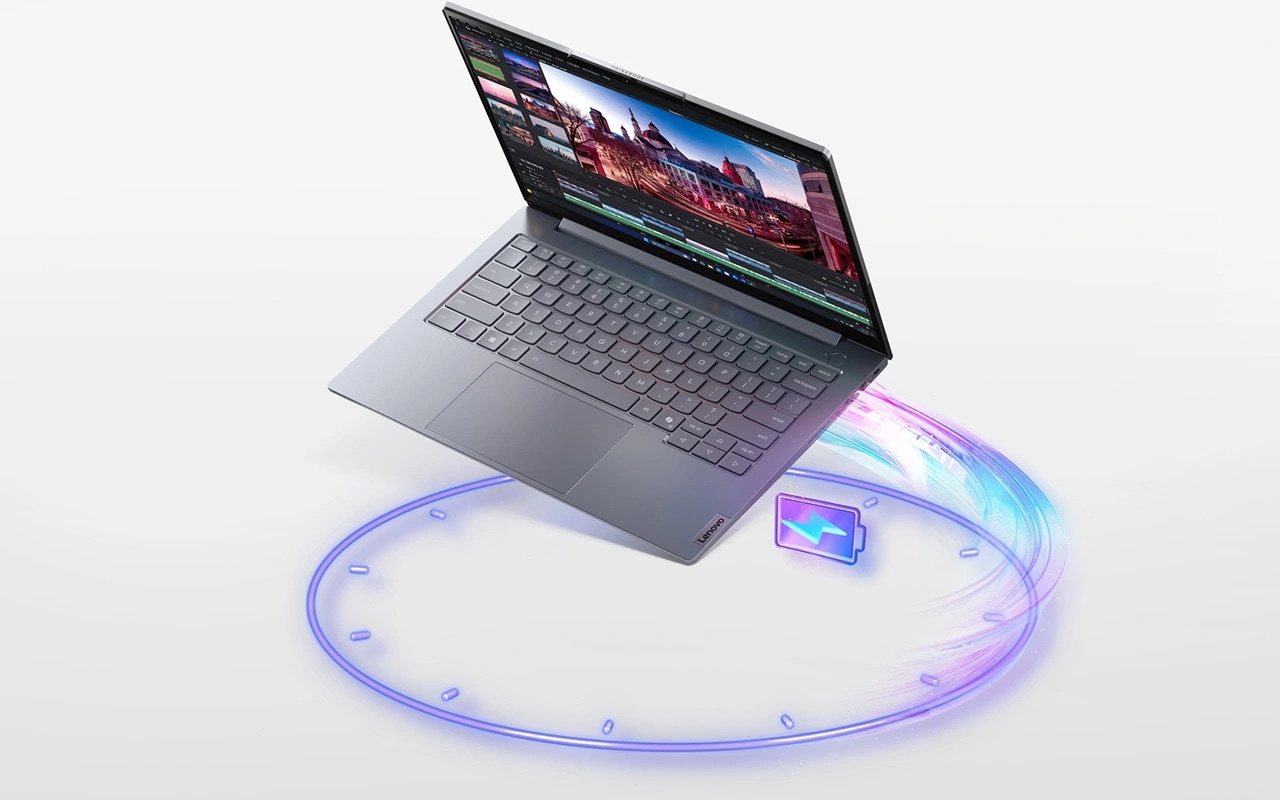 With the option of a larger battery, the Lenovo ThinkBook 14 Gen 9 laptop delivers all-day battery life to keep you up & running without electrical outlets.