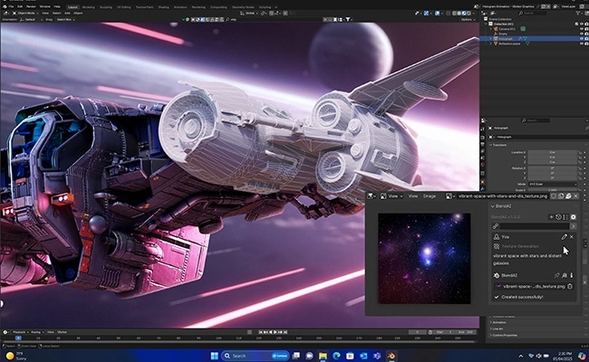 A spaceship on the display of the Lenovo Yoga Pro 7i Gen 11 Aura Edition (15&rdquo; Intel). מחשב נייד Yoga Pro 7&nbsp;Aura Edition 15IPH11 83SN002PIV&nbsp;מבית Lenovo