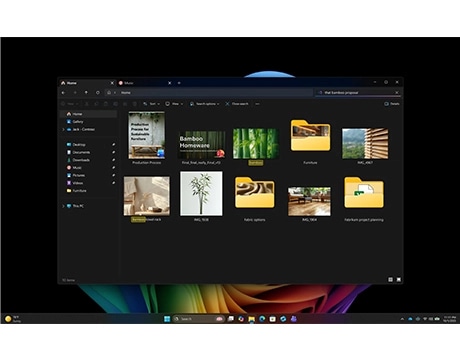 Screencap of a folder of images representing improved Windows Search. מחשב נייד Yoga 7 2-in-1 14IPH11 83TC004MIV מבית Lenovo
