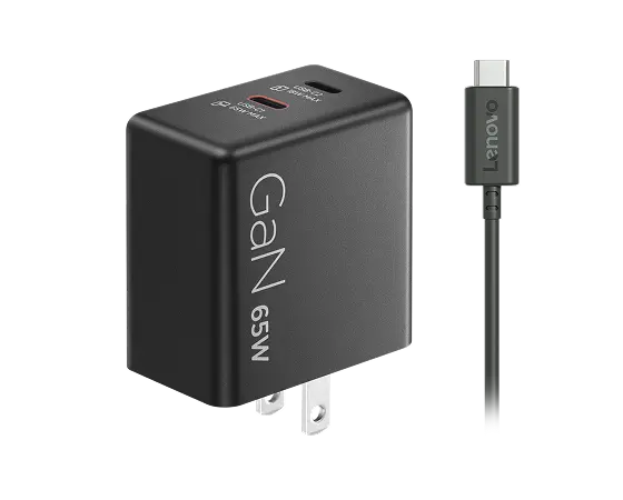Lenovo 65W デュアルUSB Type-C GaN ACアダプター | 40AW065BUS
