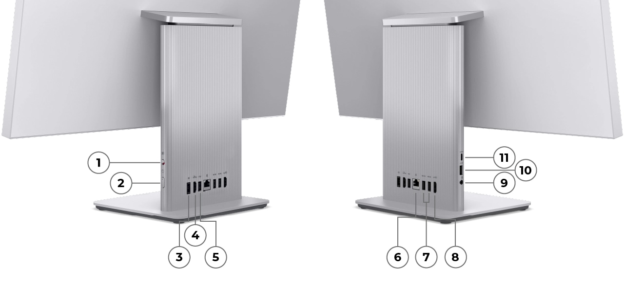 An array of versatile ports to ease multitasking on the Lenovo IdeaCentre AIO Gen 11 PC.