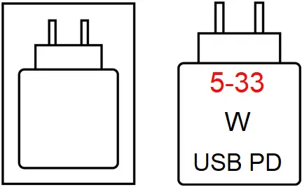 Compatible charger comes with a 5-33W USB PD