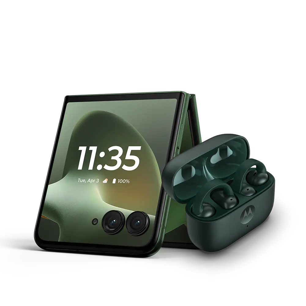 Flip smartphone with external display l 50MP AI camera | motorola