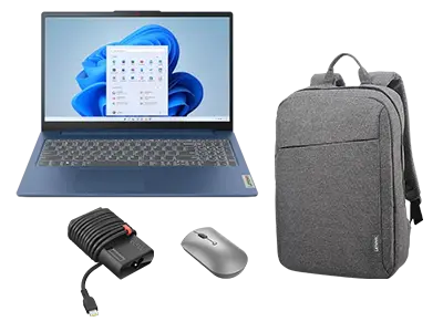 Lenovo IdeaPad Slim 3 15ABR8 R7 16G 512G 11H + B210 Backpack + Lenovo 600 Bluetooth Mouse + 65W Adapter (USB-C) Processore AMD Ryzen™ 7 5825U (da 2 GHz fino a 4,5 GHz)/Windows 11 Home 64/512 GB SSD M.2 2242 PCIe QLC
