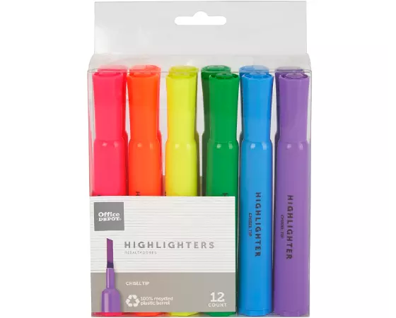 Fluorescent Color Liquid Highlighters Pen Style (4/Pack)