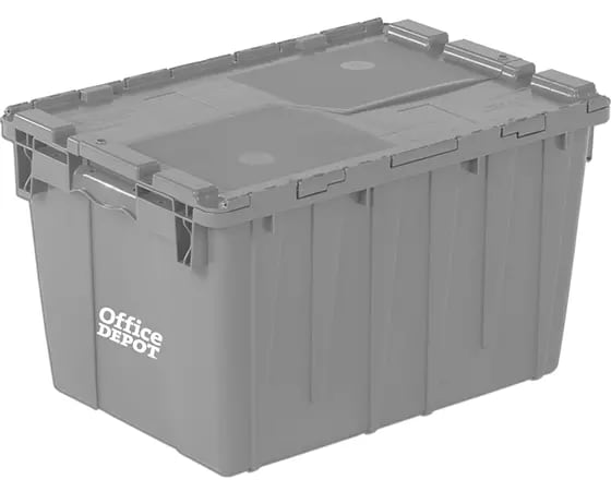 

Office Depot Brand Attached-Lid Storage Container, 12inH x 15inW, x 21inD, Gray