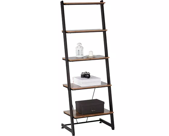 

Realspace Belling 73inH Leaning 5-Shelf Bookcase, Modern Oak