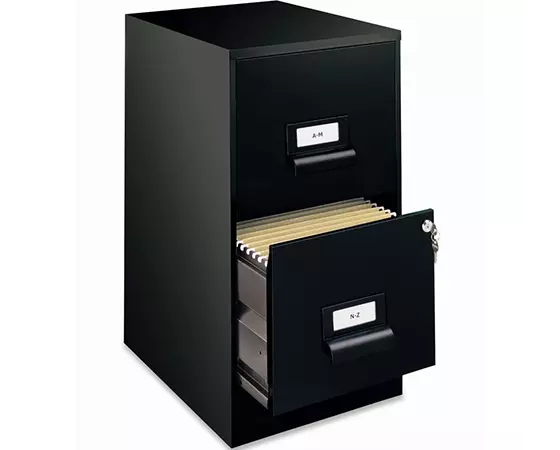 

Office Depot Realspace 18inD Vertical 2-Drawer File Cabinet, Metal, Black
