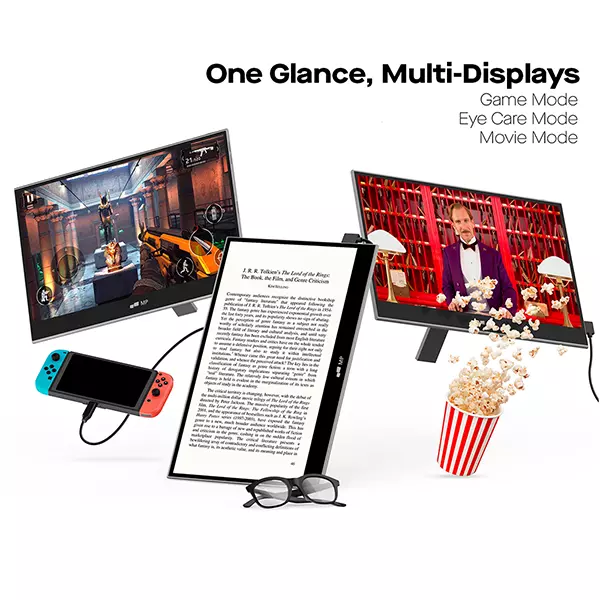 Mobile Pixels Glance Portable Monitor, 16 FHD 1080P Monitor, Travel  Monitor with Dual Speakers, Tilt Adjustment & Non-Slip, HDMI USB C  Connection