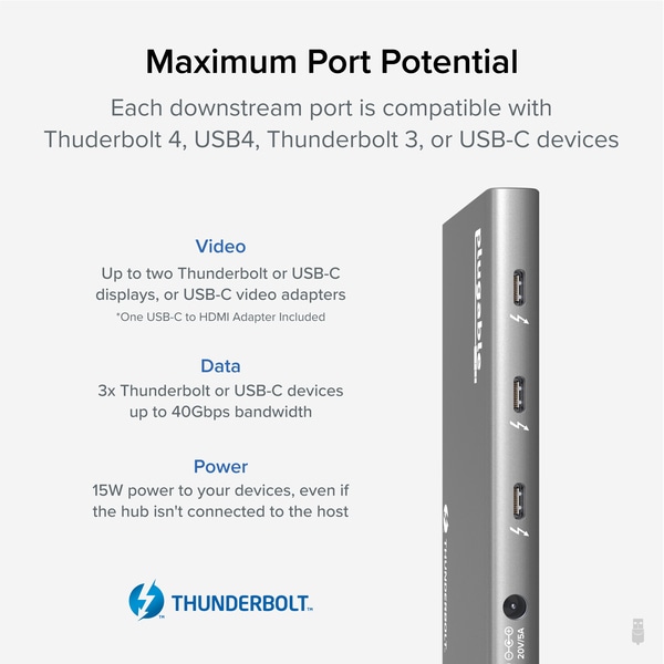 Plugable 5-in-1 Thunderbolt 4 and USB4 Hub | 78808776 | Lenovo US