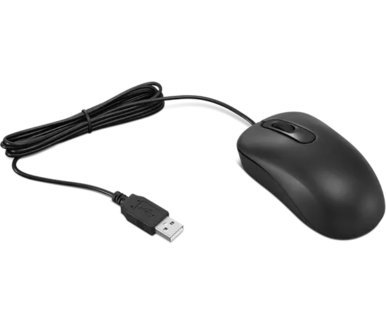 Basics 3-Button Wired USB Computer Mouse, Single, Black
