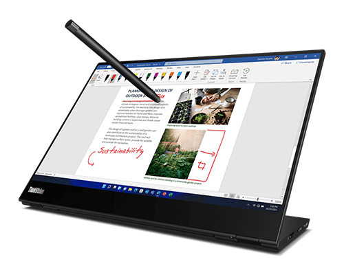 ThinkVision M14t Gen 2(14型モバイル/2240x1400/IPS/10点マルチタッチ/USB-C) | 63FDUAR6JP  | レノボ・ ジャパン