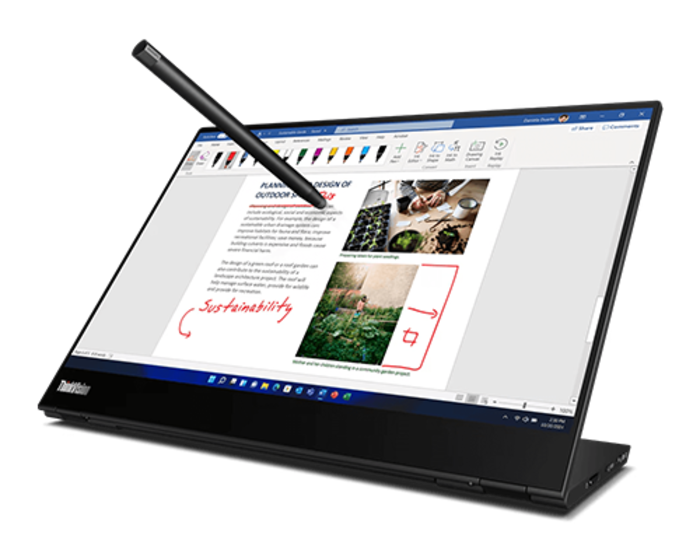 Lenovo ThinkVision M14t フラットパネル モバイルモニター ThinkVision M14t Gen 2(14型モバイル/2240x1400/IPS/10点マルチタッチ
