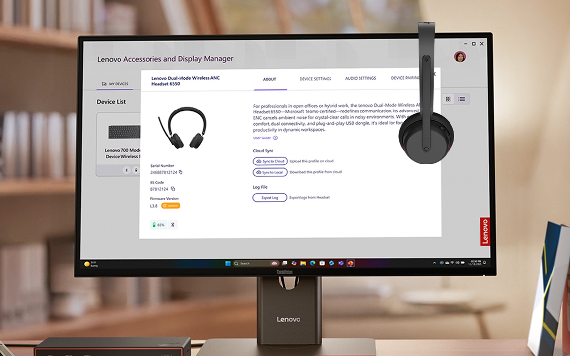 Lenovo Dual-Mode ワイヤレス アクティブノイズキャンセリング ヘッド