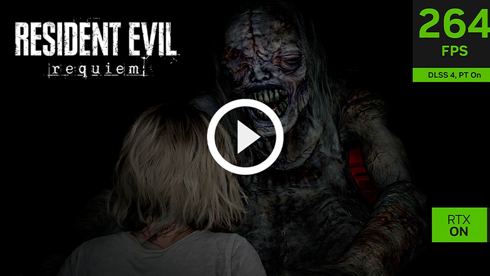 Escena de gameplay de Resident Evil Requiem ejecutándose en una laptop gamer Lenovo