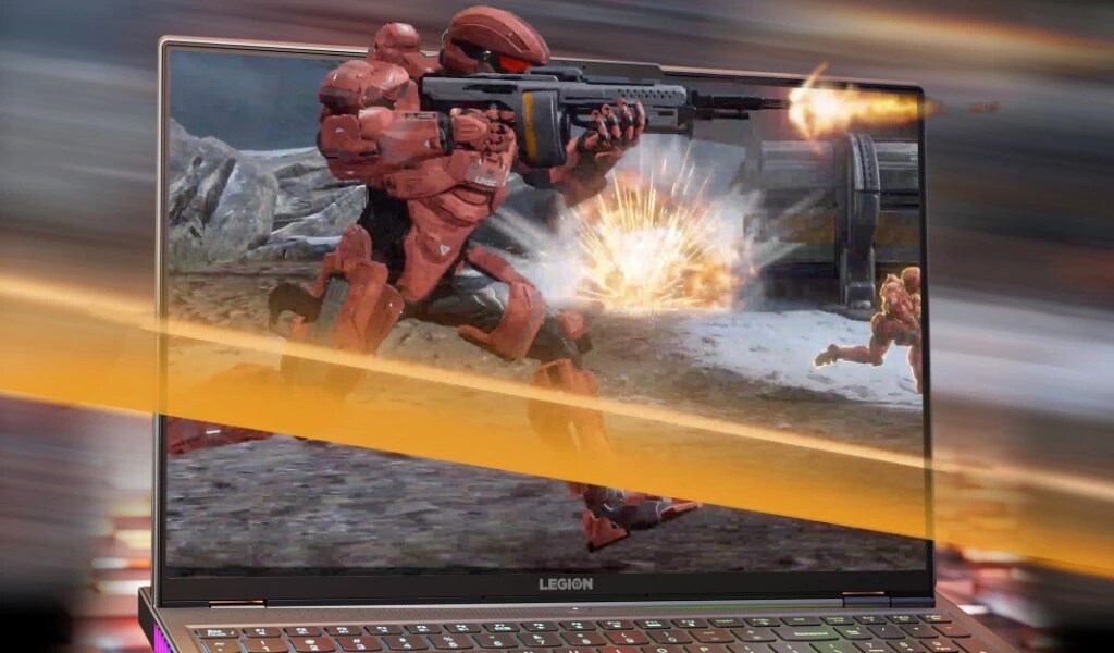 Robot with a gun running out of a laptop screen