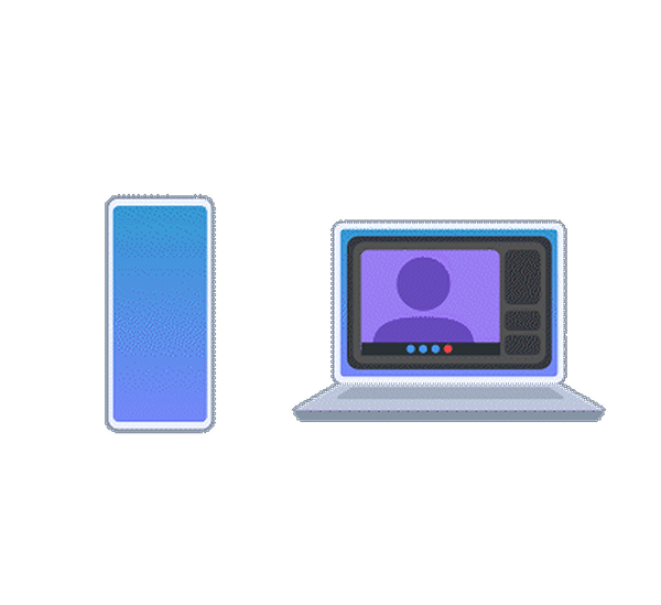 Un téléphone intelligent et un portable sont présentés, le portable affichant une interface de caméra Web qui illustre l’utilisation d’un appareil mobile comme caméra Web d’ordinateur.