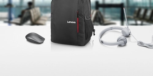 Souris, sac à dos et casque Lenovo