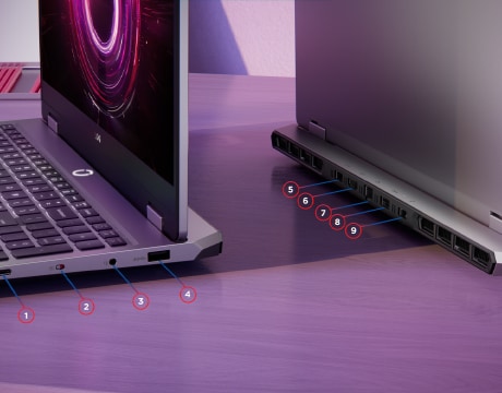 Shows all side and rear ports on the LOQ 15AHP10 for full connectivity at a glance.