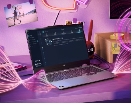 Highlights Lenovo AI Engine tuning system performance based on usage patterns.