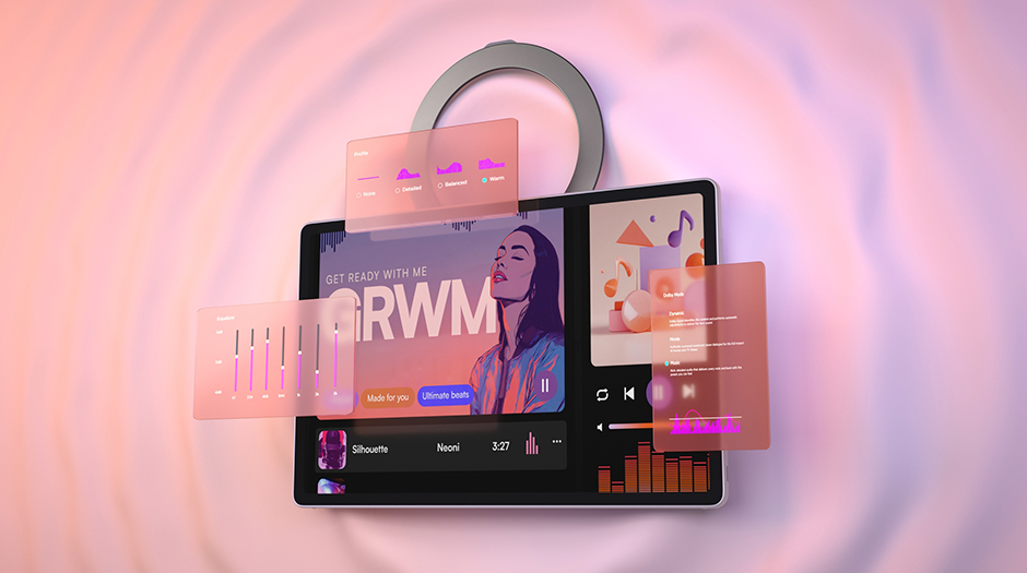 Customize your sound with Dolby Audio™ processing on the Lenovo Tab Plus Gen 2 tablet.