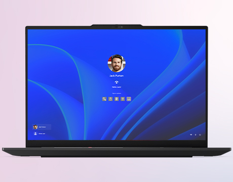 Lenovo ThinkPad E16 Gen 4 (16" Intel) 筆記型電腦螢幕上顯示多個登入選項，具備強大的安全性。