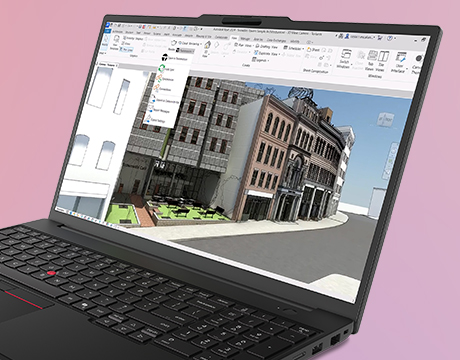 High capability of running Autodesk Revit software, the Lenovo ThinkPad P16s i Gen 5 (Intel) mobile workstation.