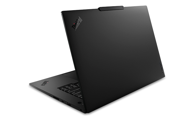 Rear facing left side showcases premium design of the Lenovo ThinkPad P1 Gen 9 (16" Intel) Mobile Workstation.