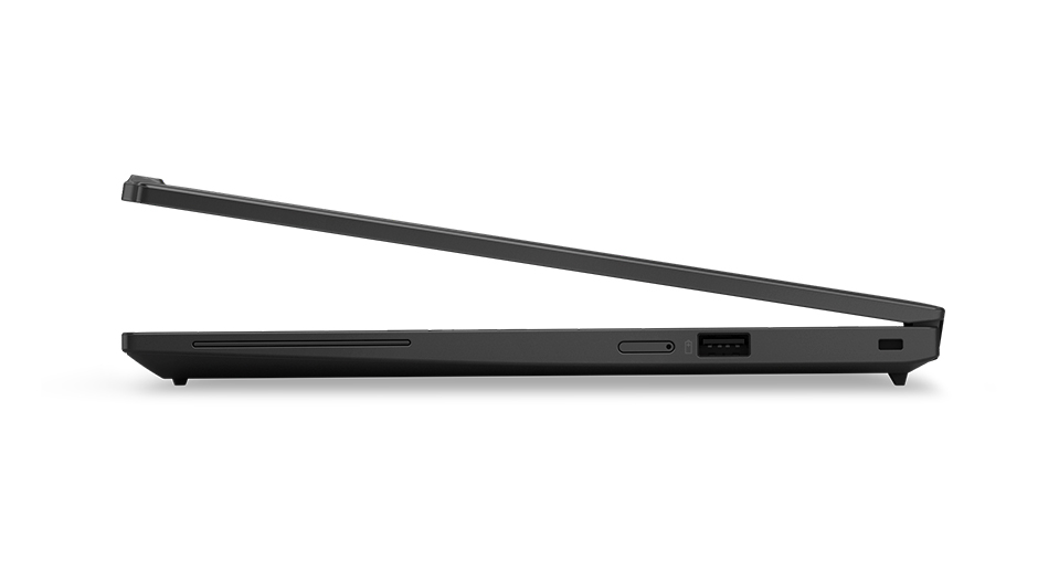 Lenovo ThinkPad X13 Gen 7 (13" Intel) 筆記型電腦外形小巧，配備多種連接埠。
