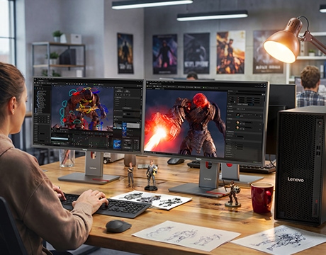 Designed for media & entertainment workflows, the Lenovo ThinkStation P4 (AMD) Tower Workstation