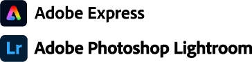 Logo Adobe Photoshop et Adobe Express