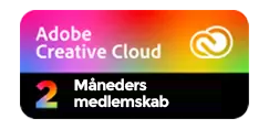 Badge for 2 måneders Adobe Creative Cloud-medlemskab