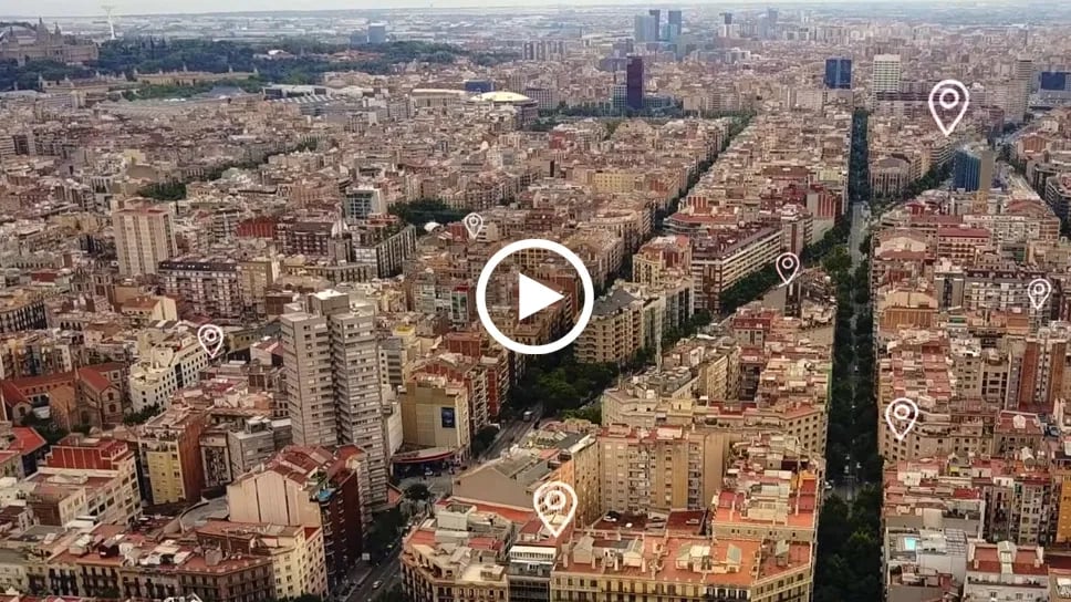 Panoramic view of the Barcelona city