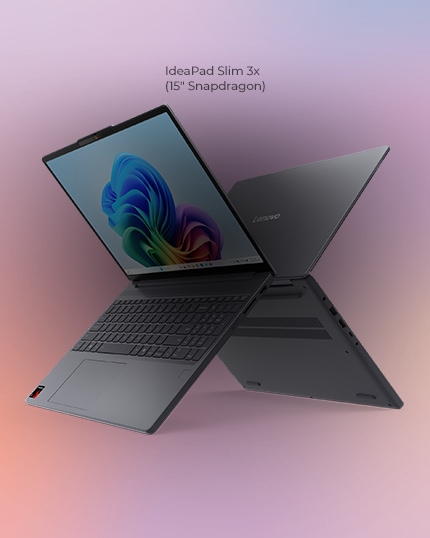 IdeaPad Slim 3x（15型 Snapdragon）2台を「X」字型に配置