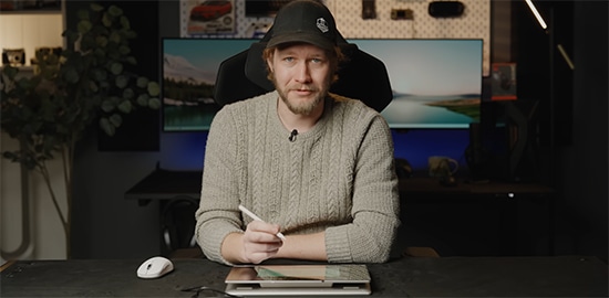 Zip Tie Tech draws on a Lenovo Yoga 7a 2-in-1 laptop. 