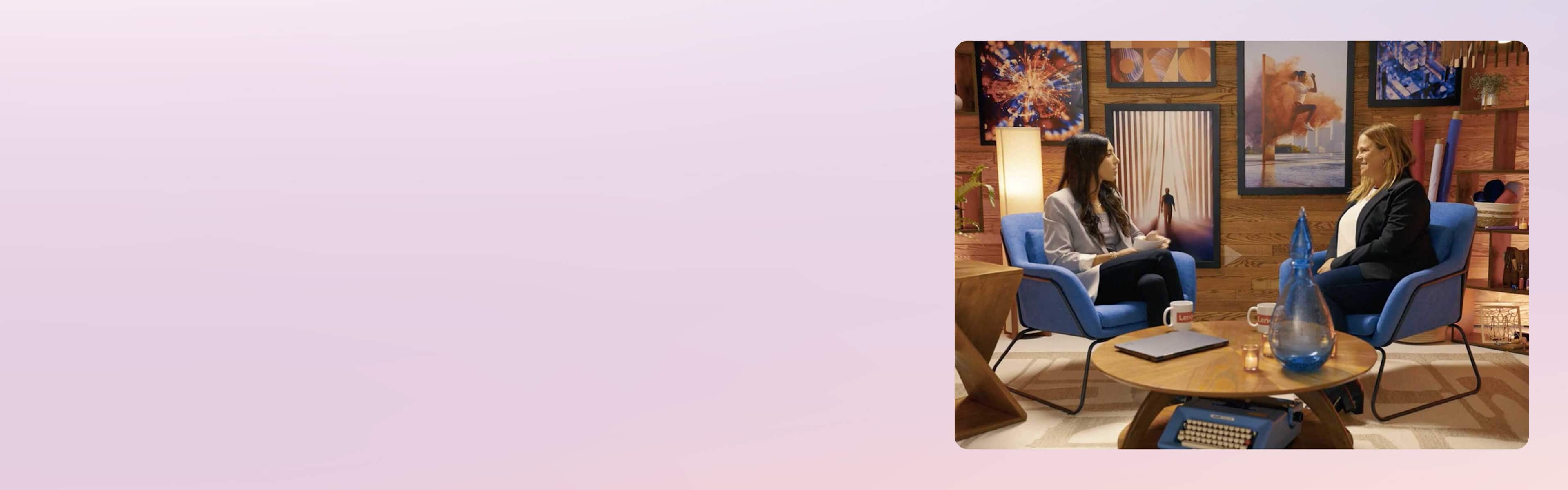 Alexa Carlin interviewing Marshae Mansfield in the Lenovo Studio.